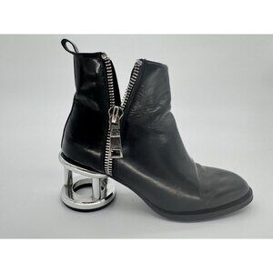 Jeffrey Campbell Woman’s Black Ankle boots With Side Zippers & metal Heel-6